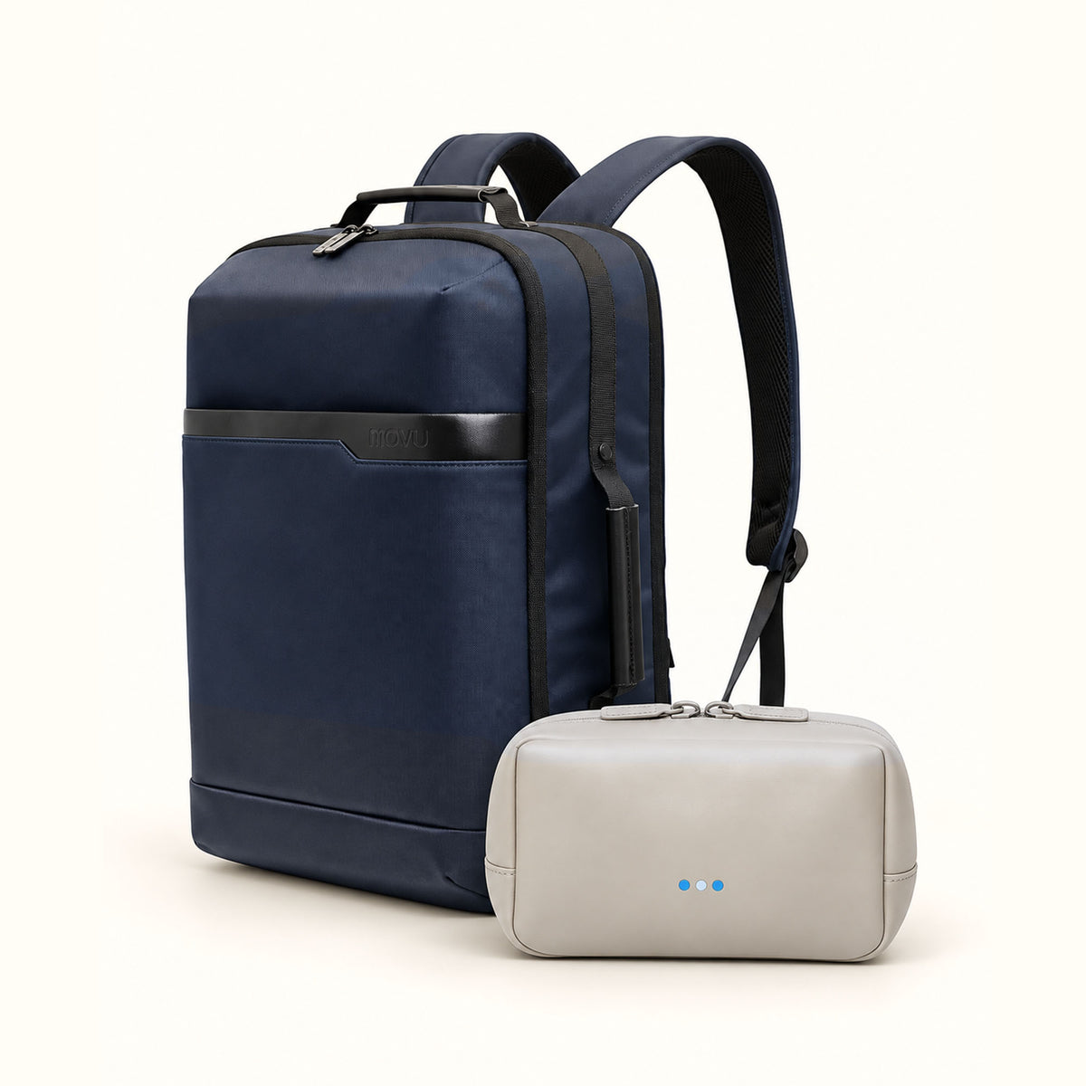 Combo Viaje Ligero: mochila Go Viaje azul y organizador Chunches